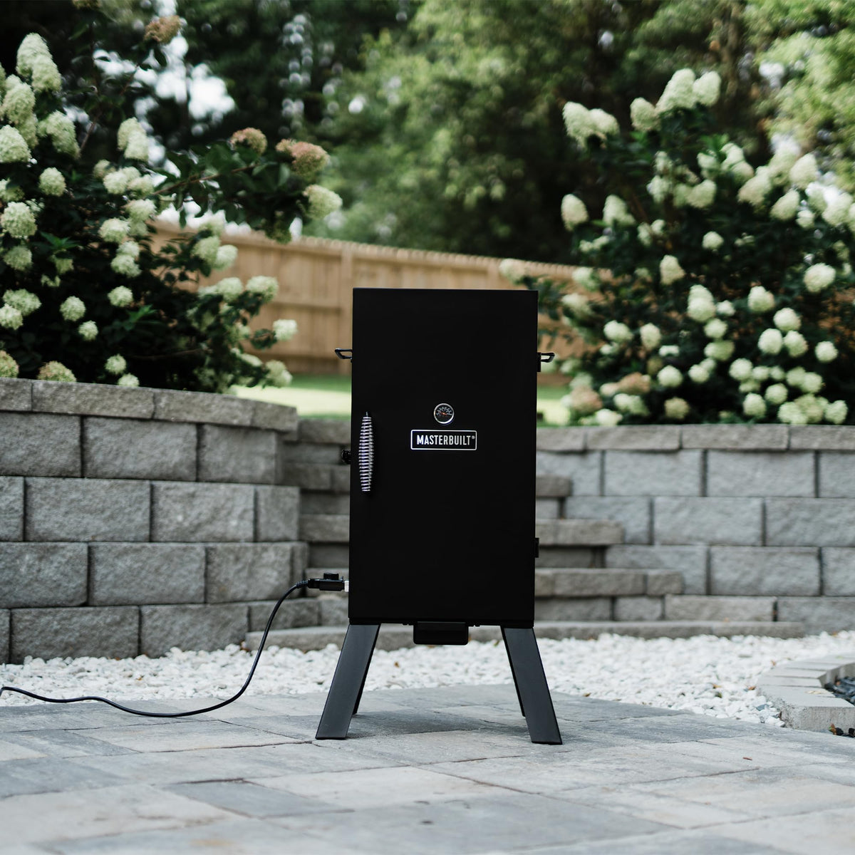 Masterbuilt® 30-inch Digital Electric Vertical BBQ Smoker with Side Wood Chip Loader, Chrome Racks and 710 Cooking Square Inches in Black, Model MB20071117