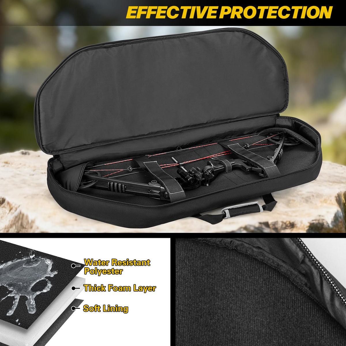 Soft Bow Case, Compound Bow Bag with Arrow Pocket