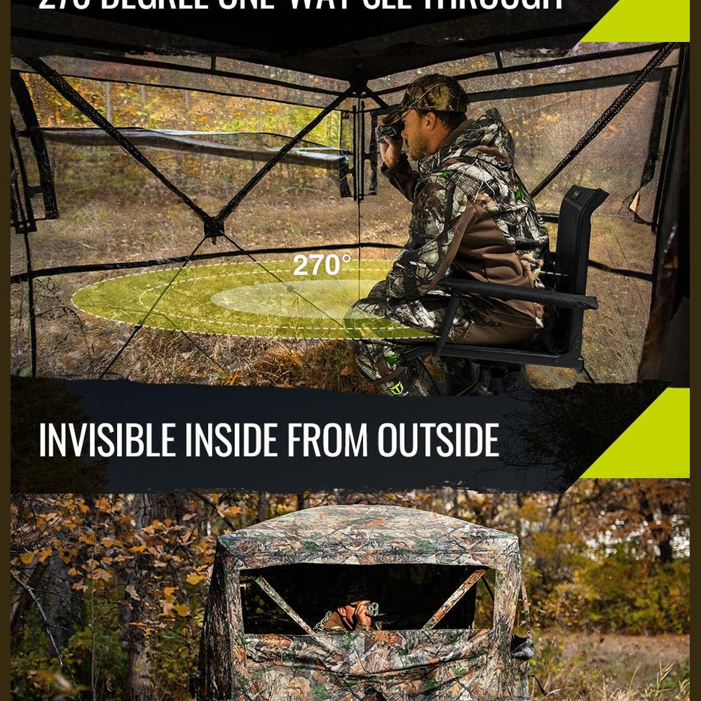 TIDEWE Hunting Blind, 270°/360° See Through Ground Blind
