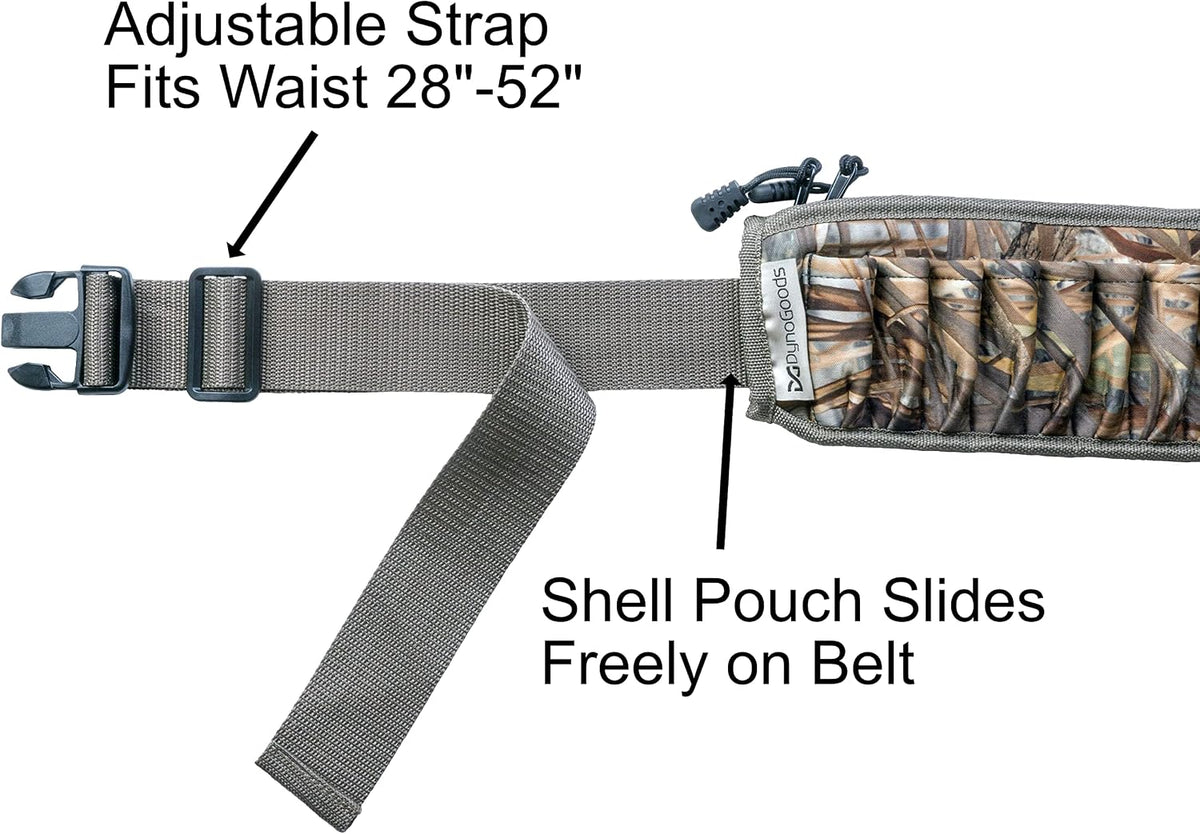 Shell Belt - Adjustable Belt, Zipper Storage Pocket, Camo