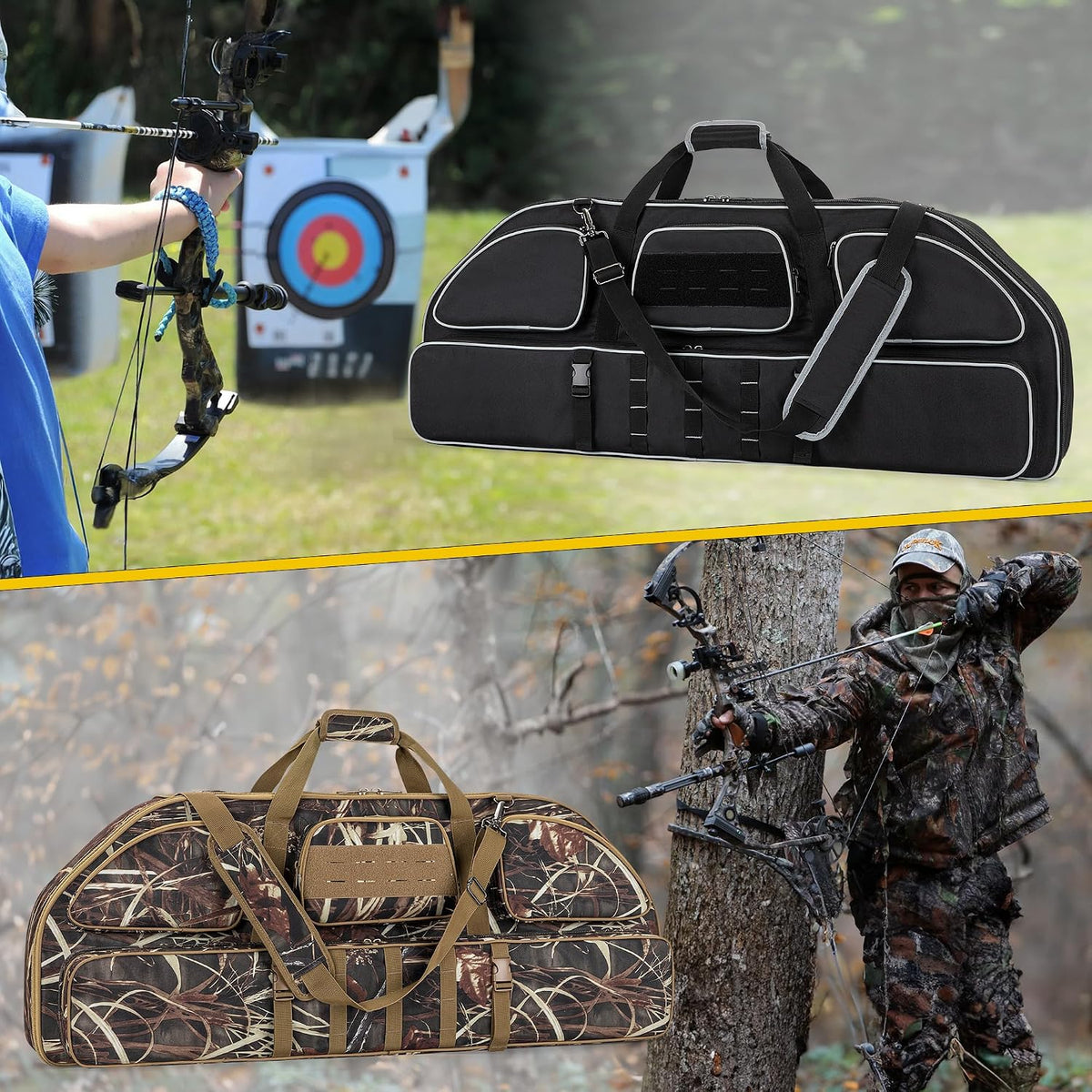 Soft Bow Case, Compound Bow Bag with Arrow Pocket