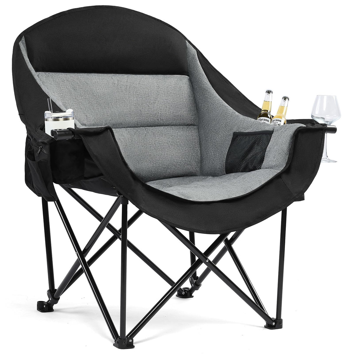 Heated Oversized Camping Chair - Heavy Duty Padded Comfy Warm Outdoor Chair