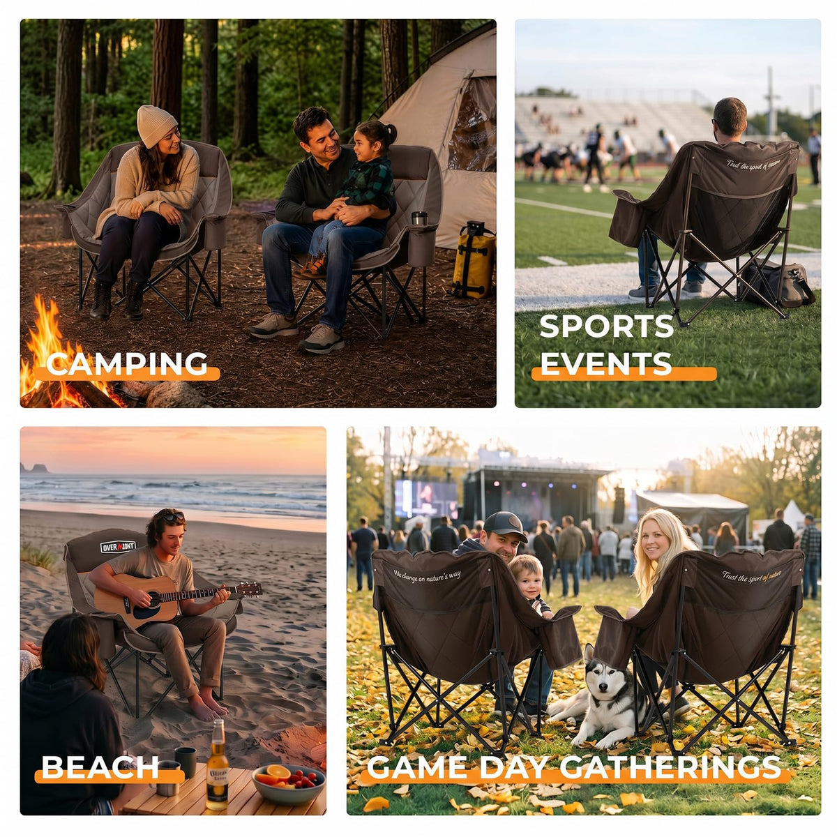 Overmont Oversized XL Camping Chair for Adults 500 lb Support