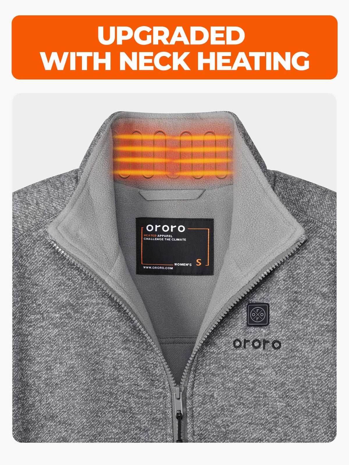 ORORO Women’s Heated Fleece Jacket, Lightweight 4-Zone Heating Layer