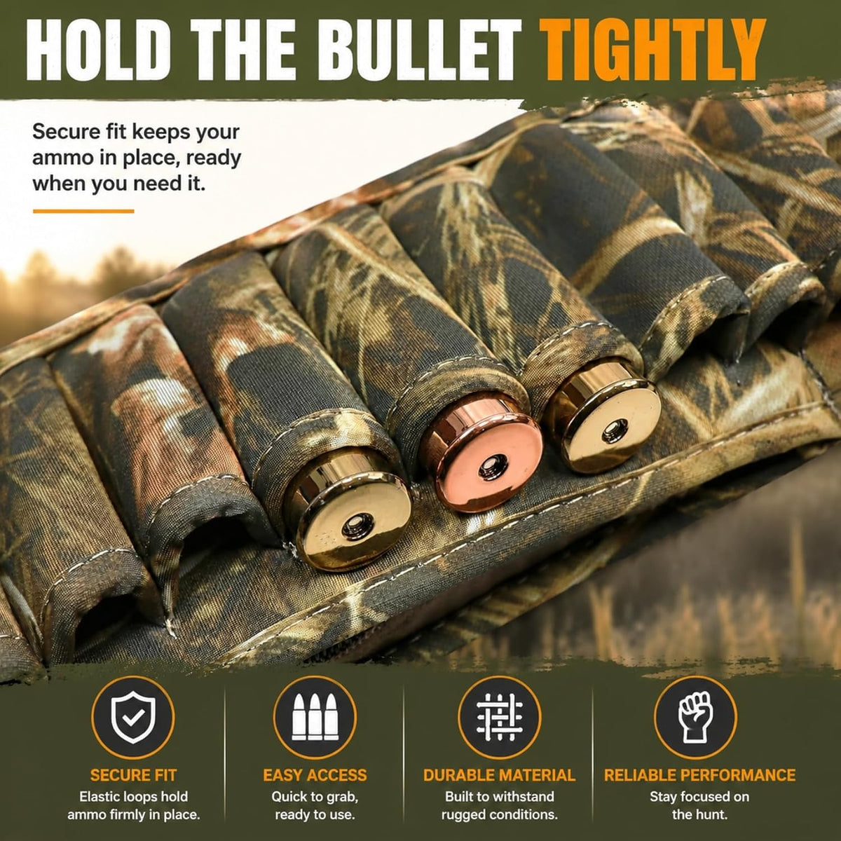 HUNTPAL 25 Rounds Shotgun Shell Belt, Cartridge Belt Waist Ammo Bandolier