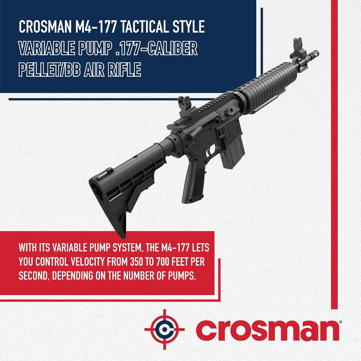 Crosman M4-177 Tactical Style Variable Pump .177-Caliber Pellet/BB Air Rifle Series