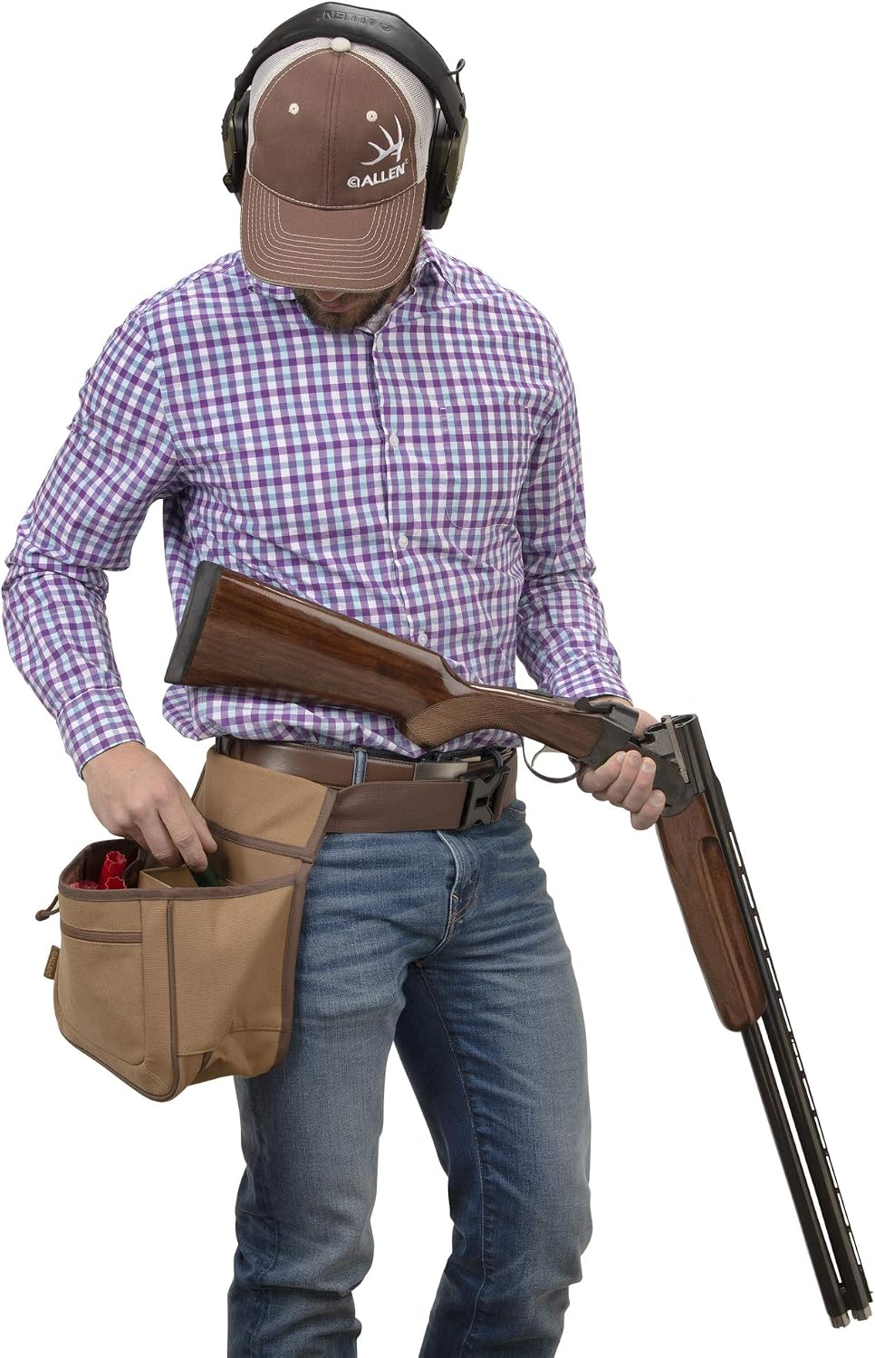 Allen Company Rival Double Compartment Shell Bag & 52" Waist Belt, Tan