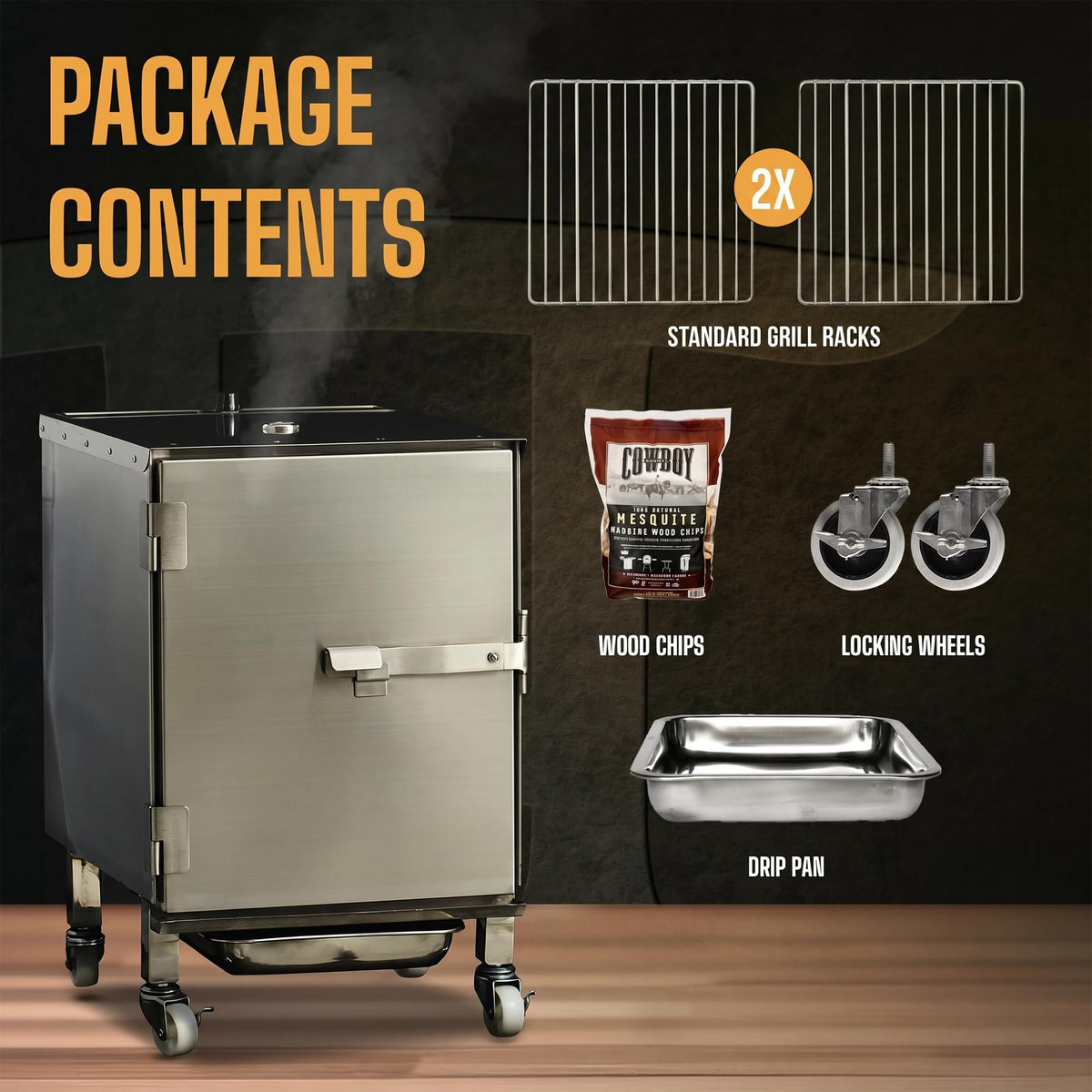 SmokinTex 'The OG' Electric Smoker - Spacious & Insulated Stainless Steel Meat Smoker with 700W Heating, & Temperature Control for BBQ, Jerky, Vegetables