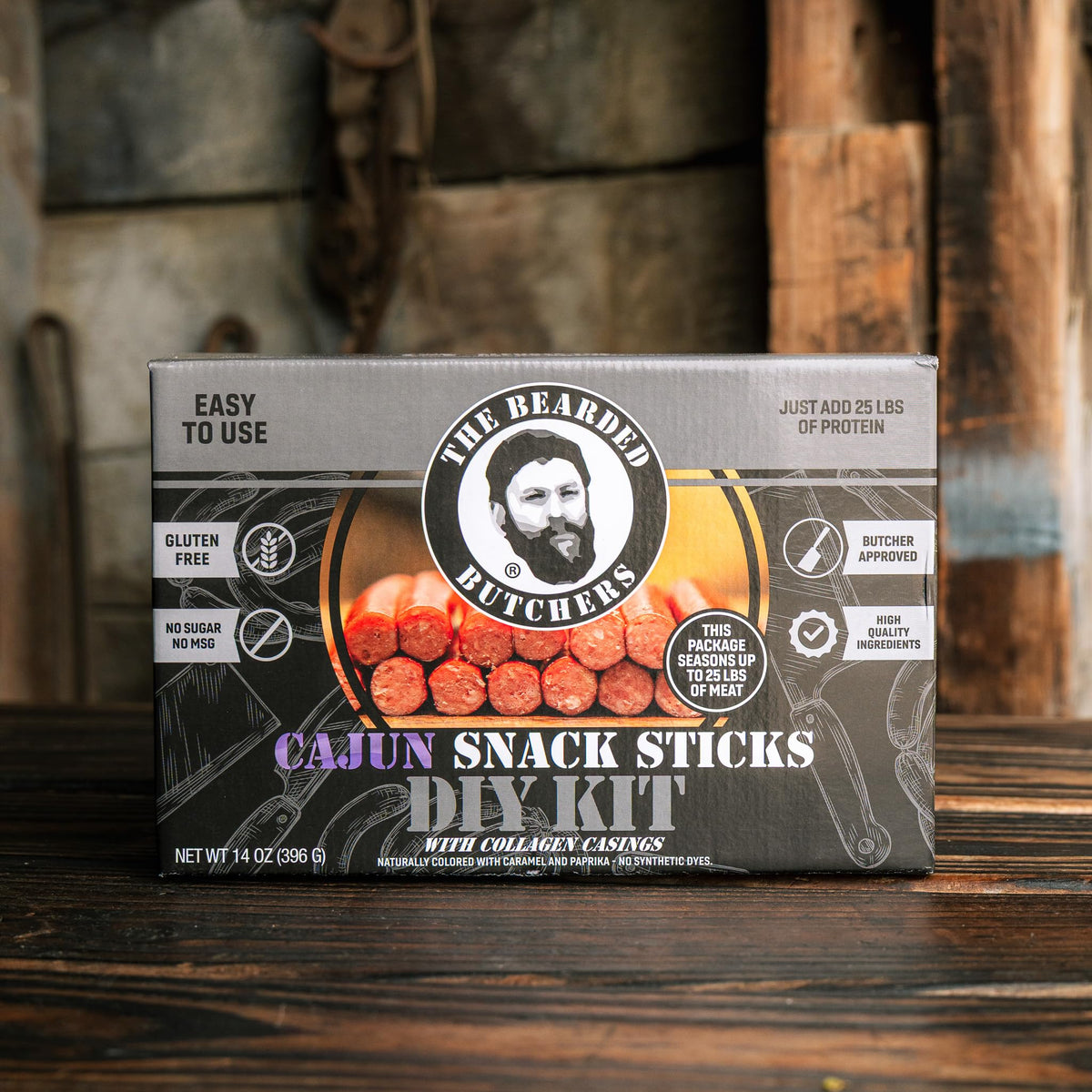 Bearded Butchers Original Snack Stick Seasoning Kit with Casings & Cure