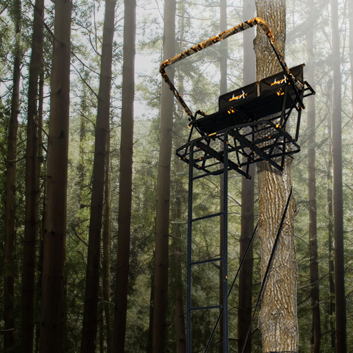 Muddy Outdoor Hunting Climbing Ladder, Tree Stand with Flex-Tek Seat and Steel Frame