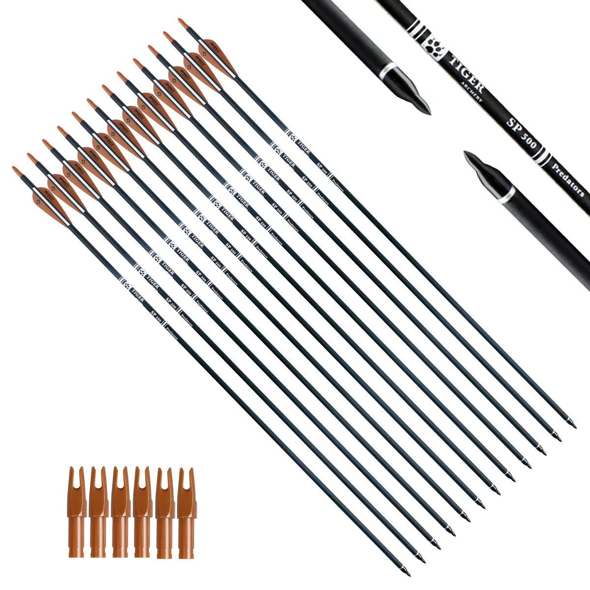 30" Carbon Arrows for Compound Recurve Bow Hunting Target