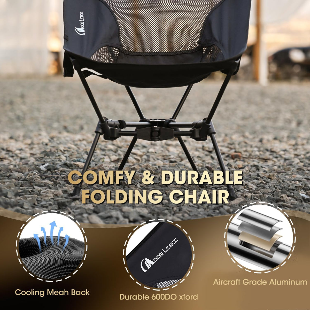 MOON LENCE Camping Chair Portable Backpacking Chair - The 4th Generation Ultralight Folding Chair - Compact, Lightweight Foldable Chairs for Hiking Mountaineering Beach (Green)