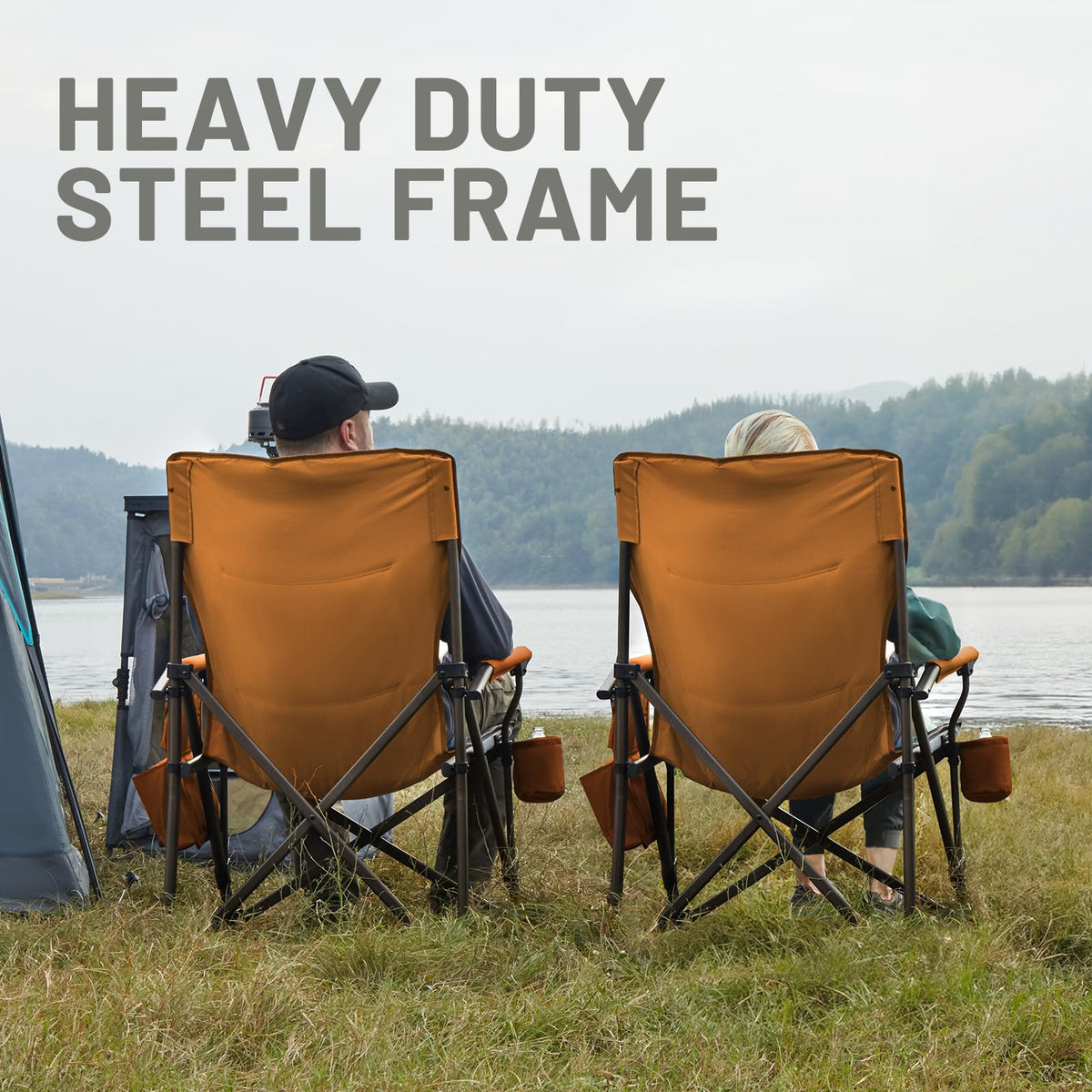 TIMBER RIDGE Oversized Folding Camping Chair High Back 500lbs