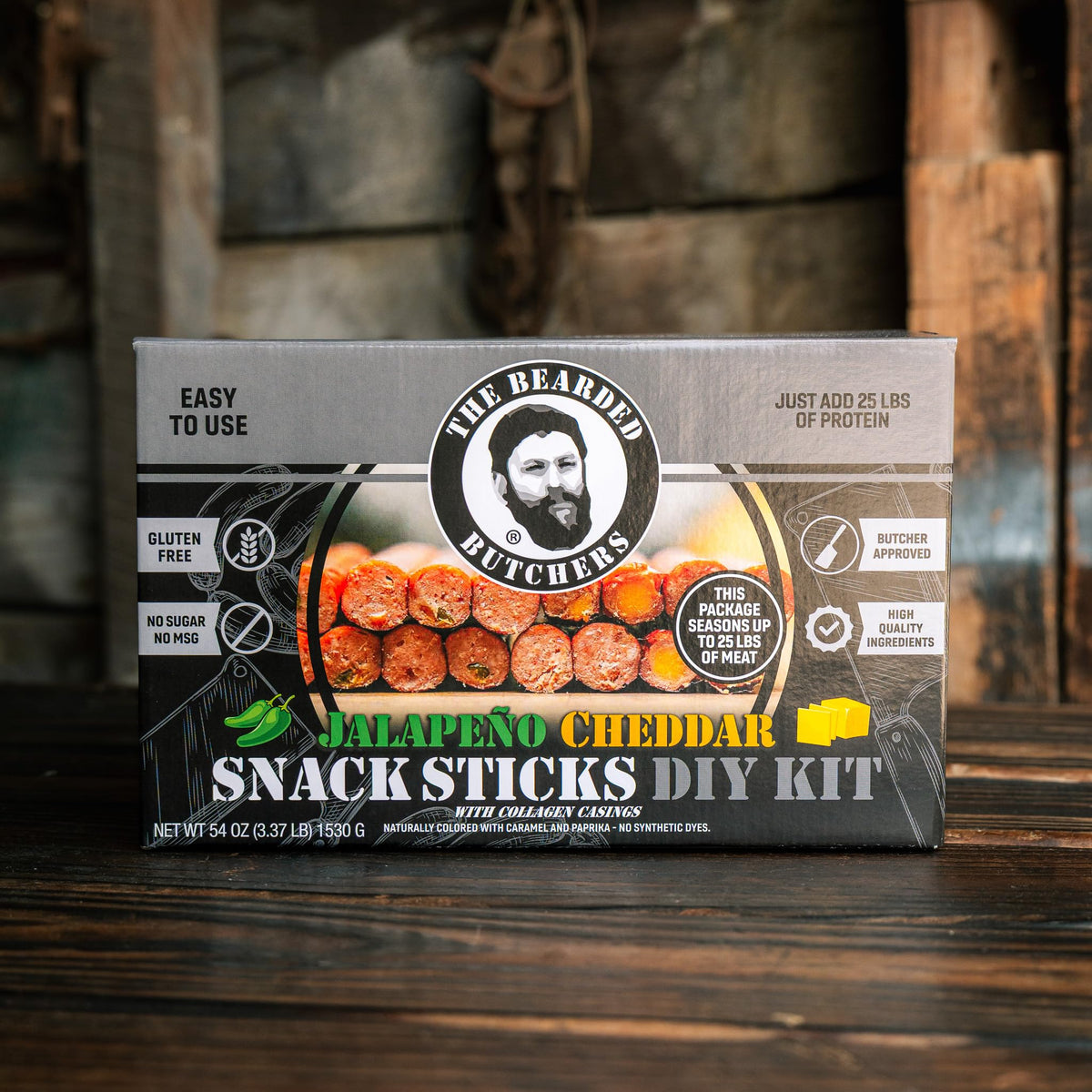 Bearded Butchers Original Snack Stick Seasoning Kit with Casings & Cure