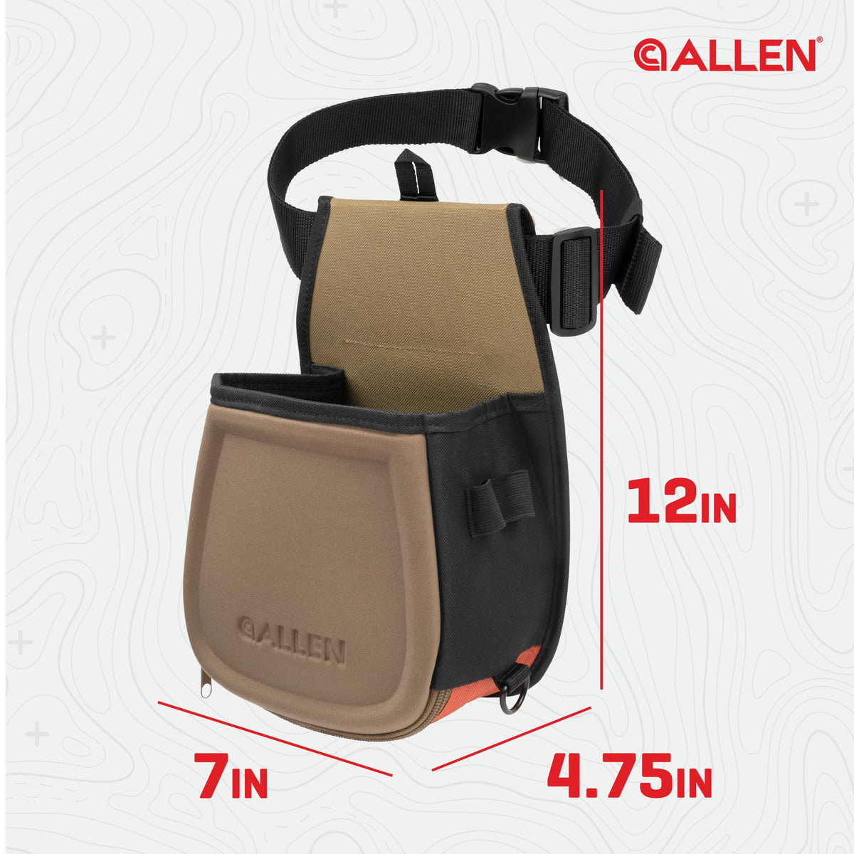 Allen Company Shotgun Shell Pouch - Clay, Trap and Skeet Shooting Accessories - Hunting and Gun Range Gear - Soft Canvas Design - Shotgun Shell Holder - Lightweight
