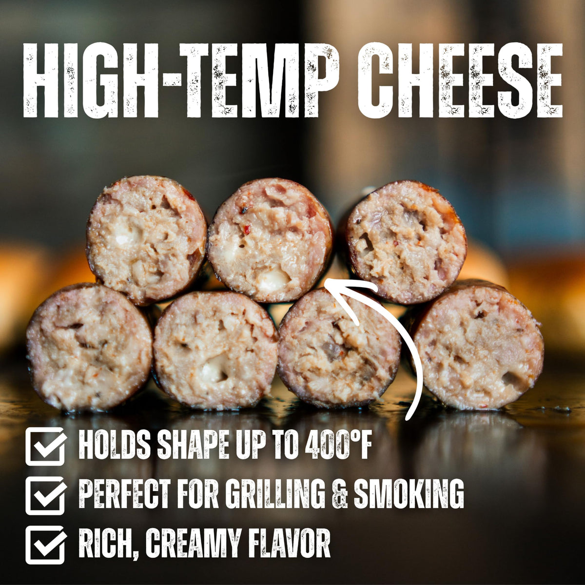 Bearded Butchers High-Temp Cheddar Cheese 2.5 lbs – Shelf-Stable 1/4" Cubes for Up to 25 lbs of Meat, 400°F High-Temperature Cheese – Ideal for Sausage Making, Brats, Snack Sticks, Burgers, and More