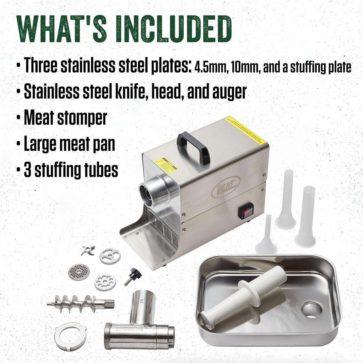 LEM Products BigBite #8 Meat Grinder, Electric Meat Grinder