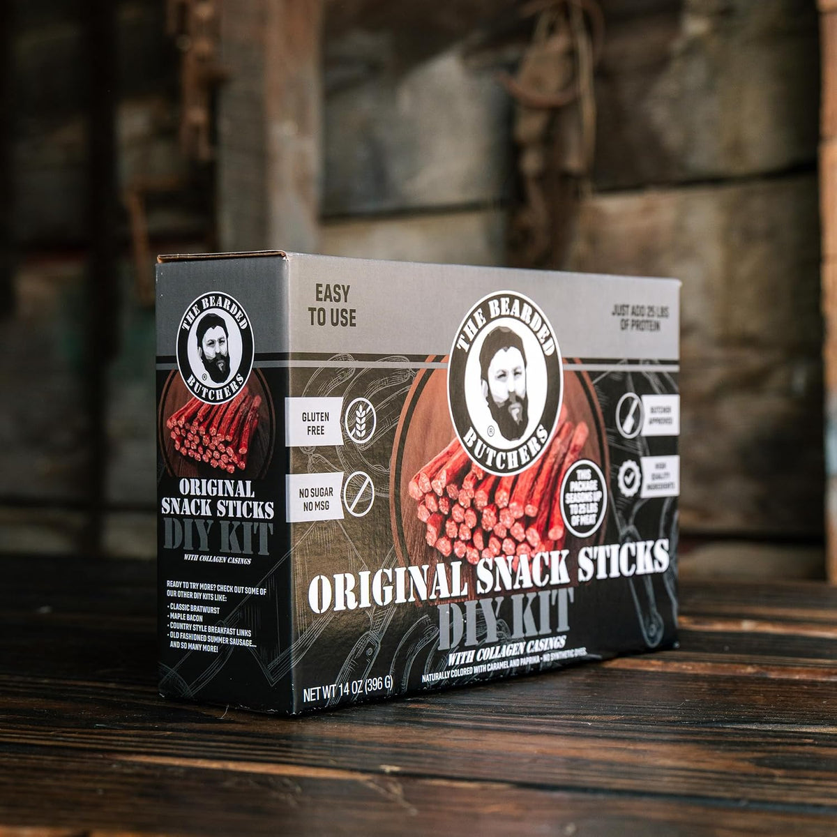 Bearded Butchers Original Snack Stick Seasoning Kit with Casings & Cure