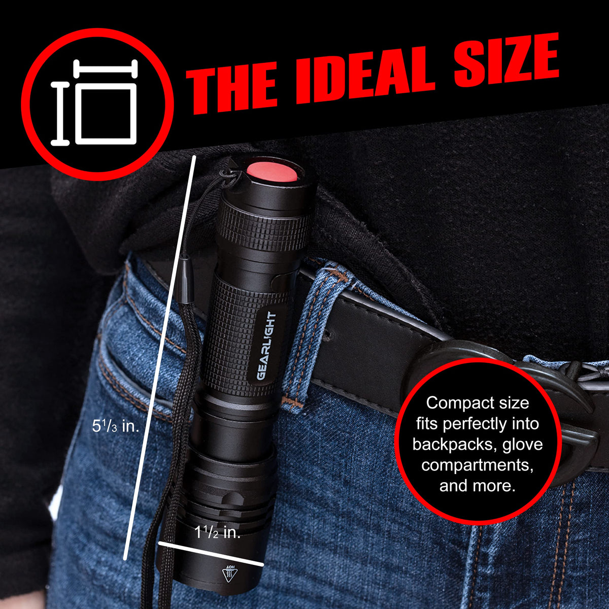 GearLight TAC LED Flashlight Pack - 2 Super Bright, Compact Tactical Flashlights with High Lumens for Outdoor Activity & Emergency Use - Gifts for Men & Women - Desert Tan