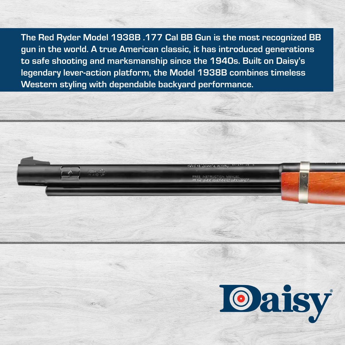 Daisy Red Ryder 1938 .177 BB Rifle - Wood Stock - Lever-Action - 350 FPS