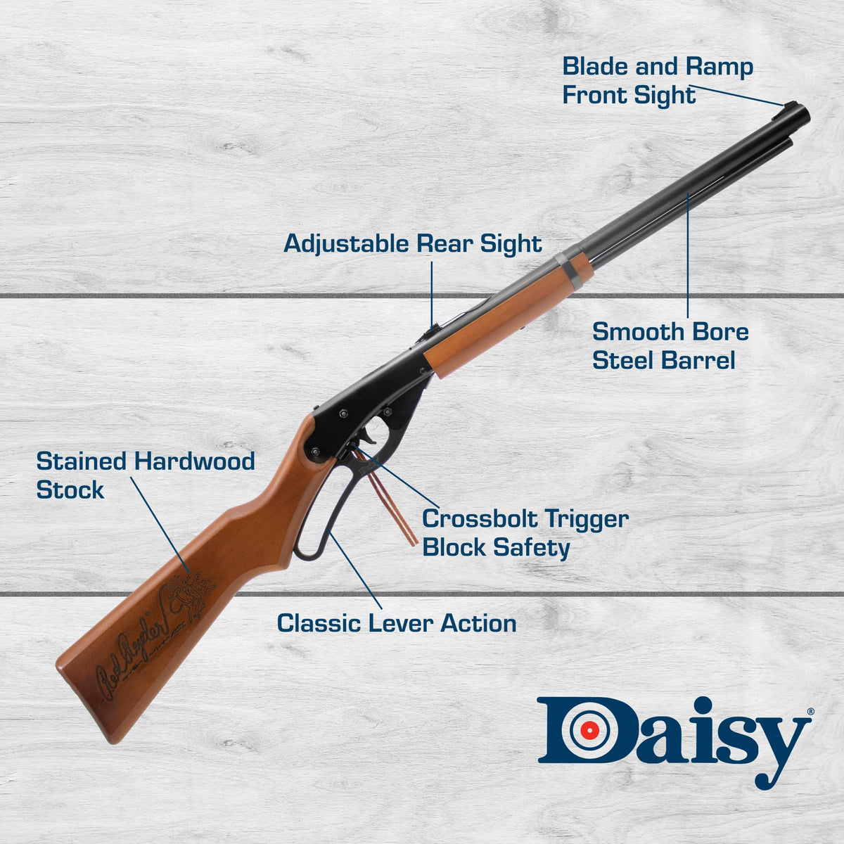 Daisy Red Ryder 1938 .177 BB Rifle - Wood Stock - Lever-Action - 350 FPS