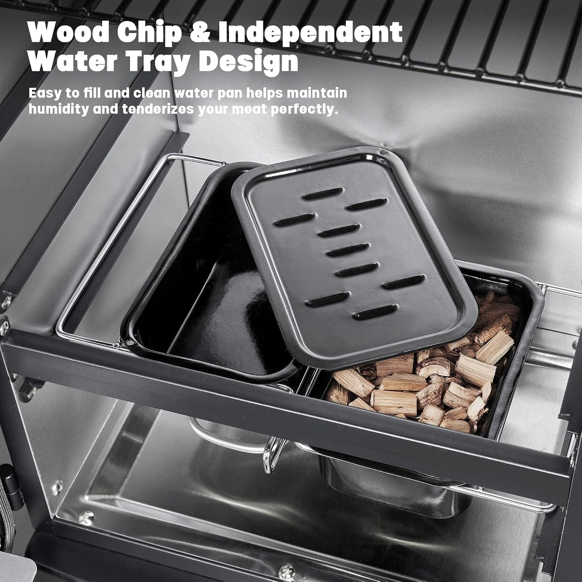 Stand Digital Electric Smoker with Cover, Max Temperature 350°F (616sq.in)