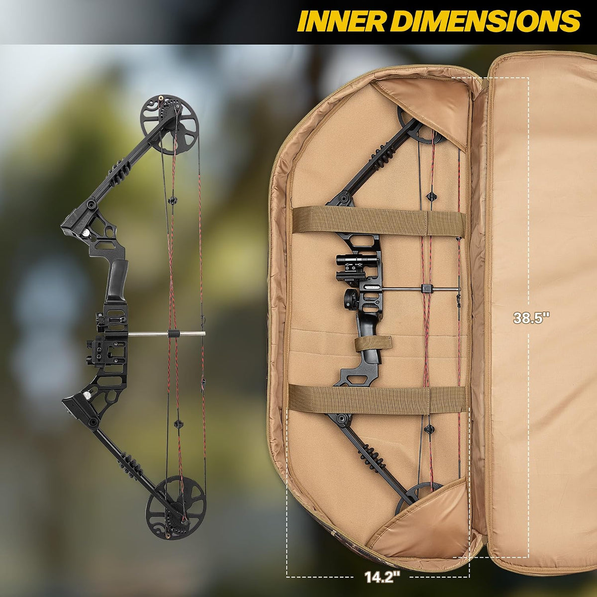 Soft Bow Case, Compound Bow Bag with Arrow Pocket