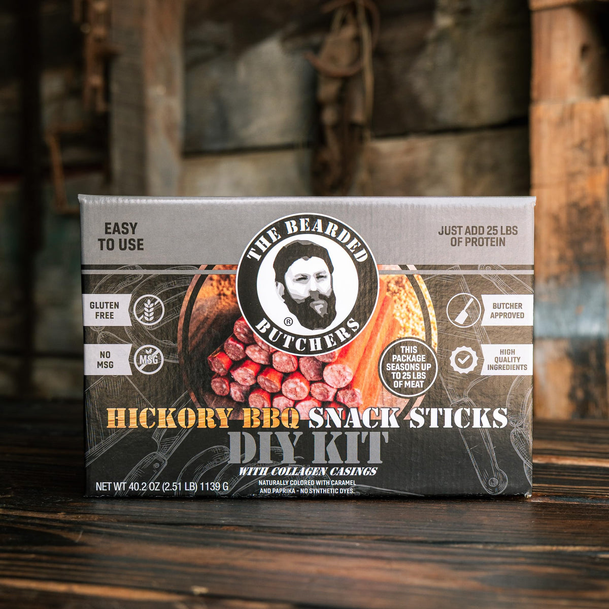 Bearded Butchers Original Snack Stick Seasoning Kit with Casings & Cure