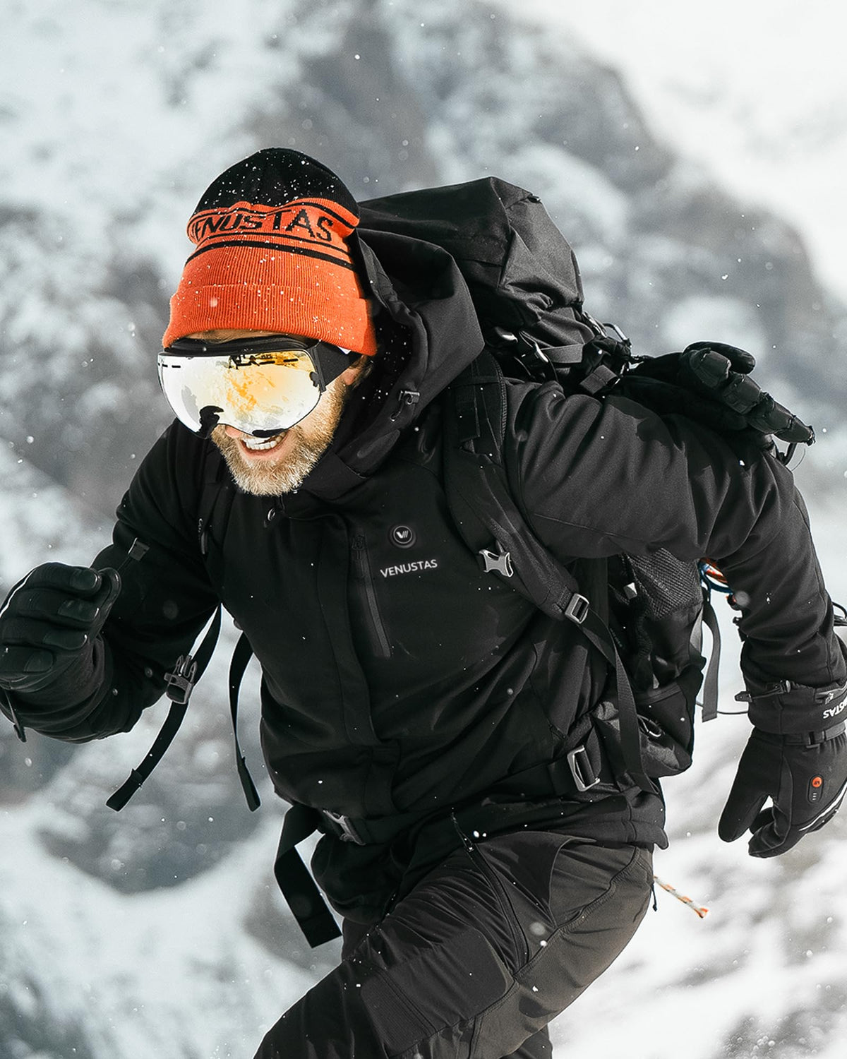 Venustas Men's Waterproof Heated Jacket with Battery & Detachable Hood