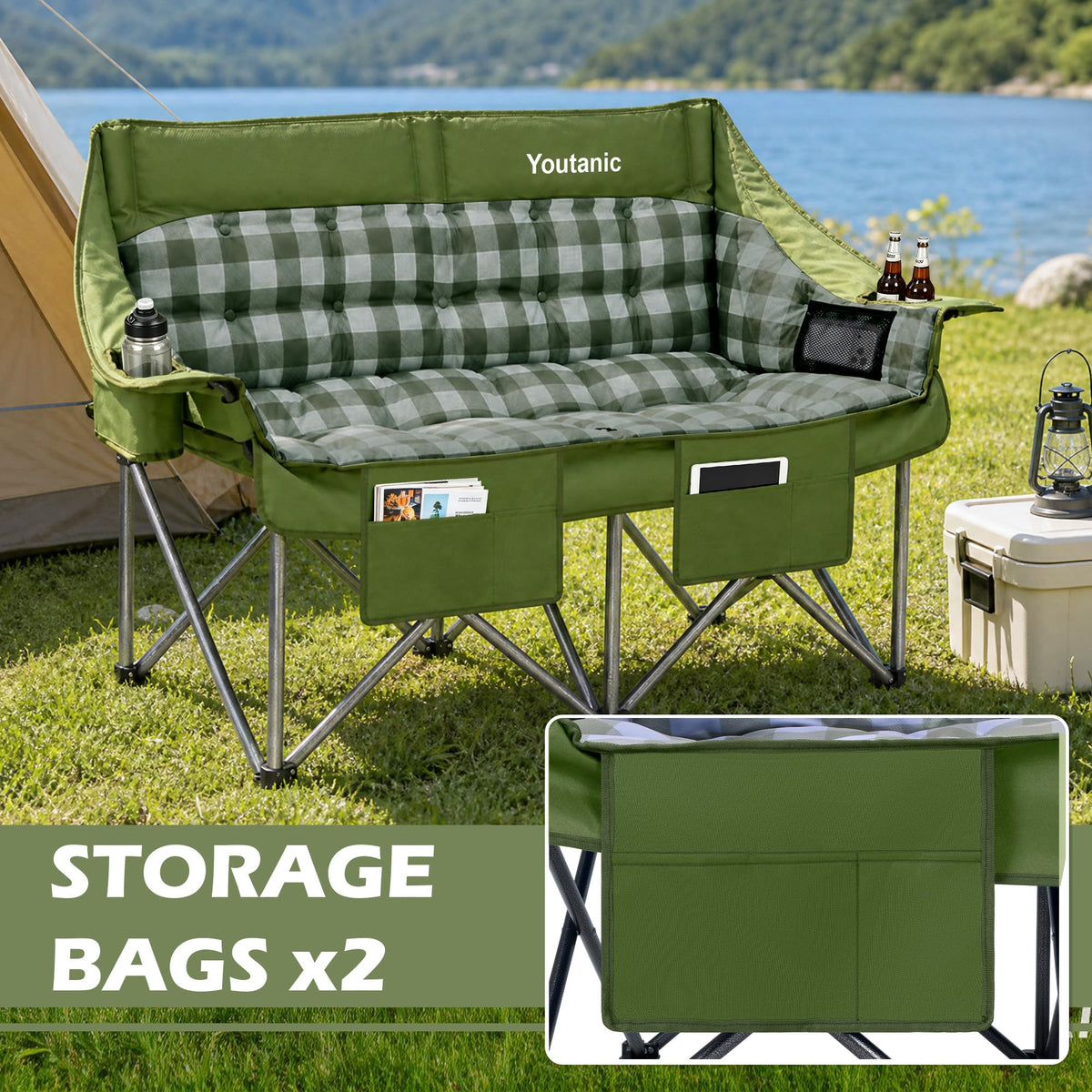 Youtanic Oversized Camping Chair, Portable Folding Camping Chairs