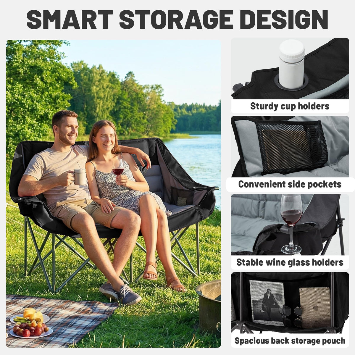 Youtanic Oversized Camping Chair, Portable Folding Camping Chairs