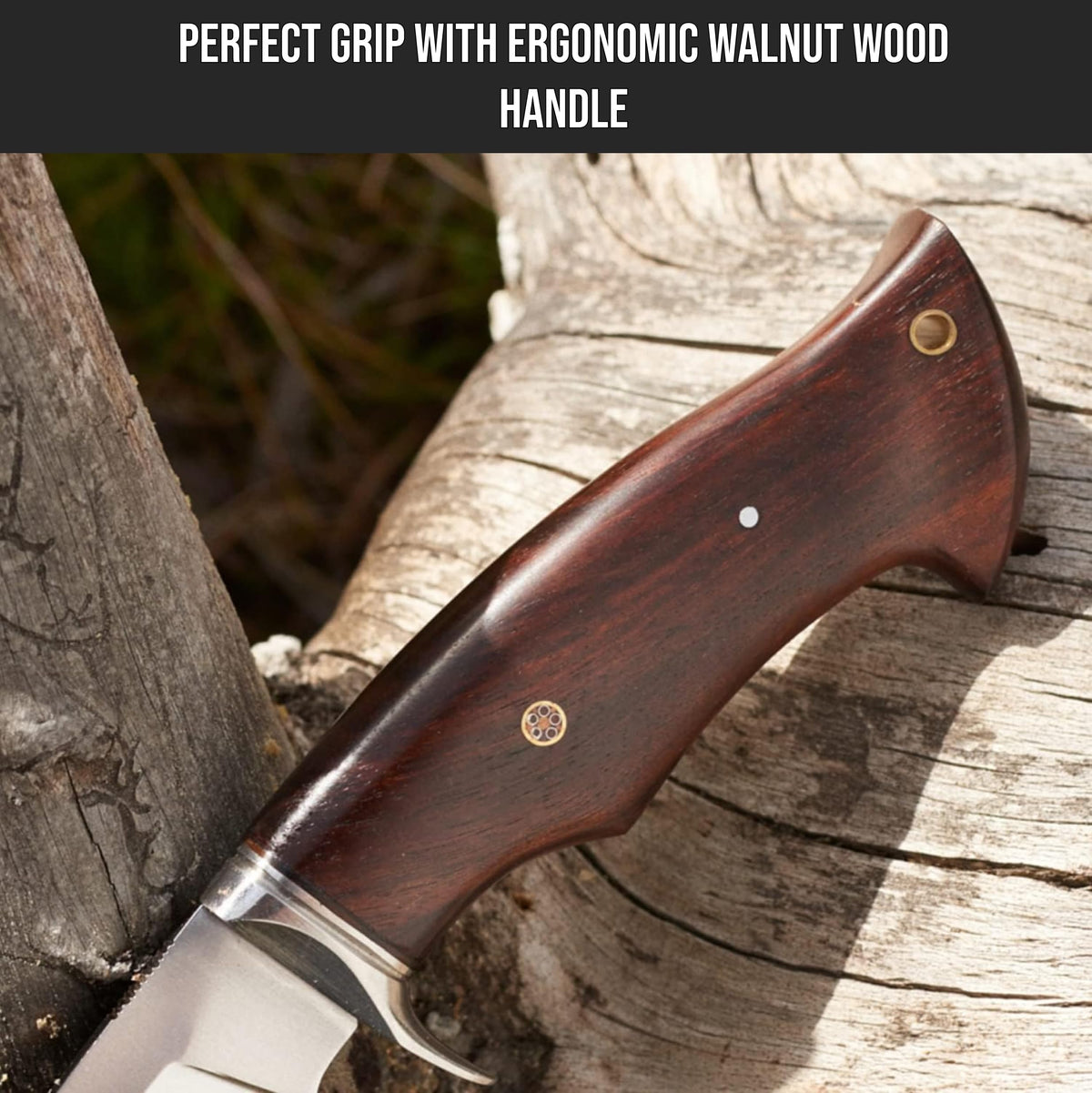 Hunting Damascus Knife Fixed Blade 10" Handmade Patented - Predator Hunter