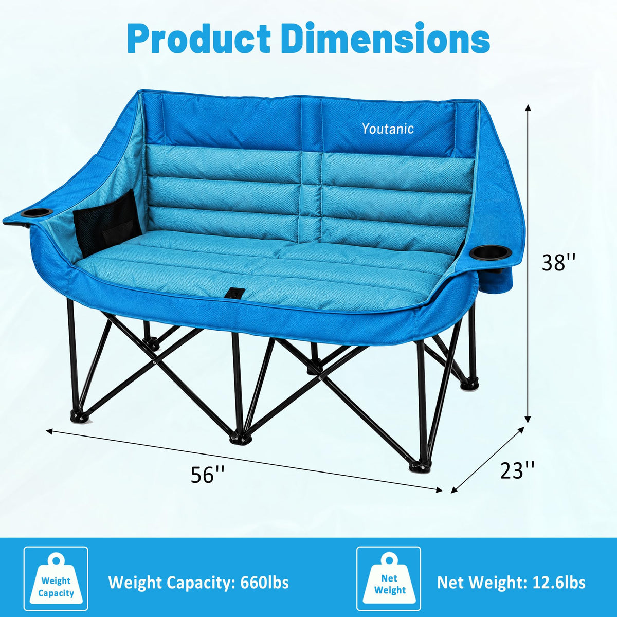 Youtanic Oversized Camping Chair, Portable Folding Camping Chairs