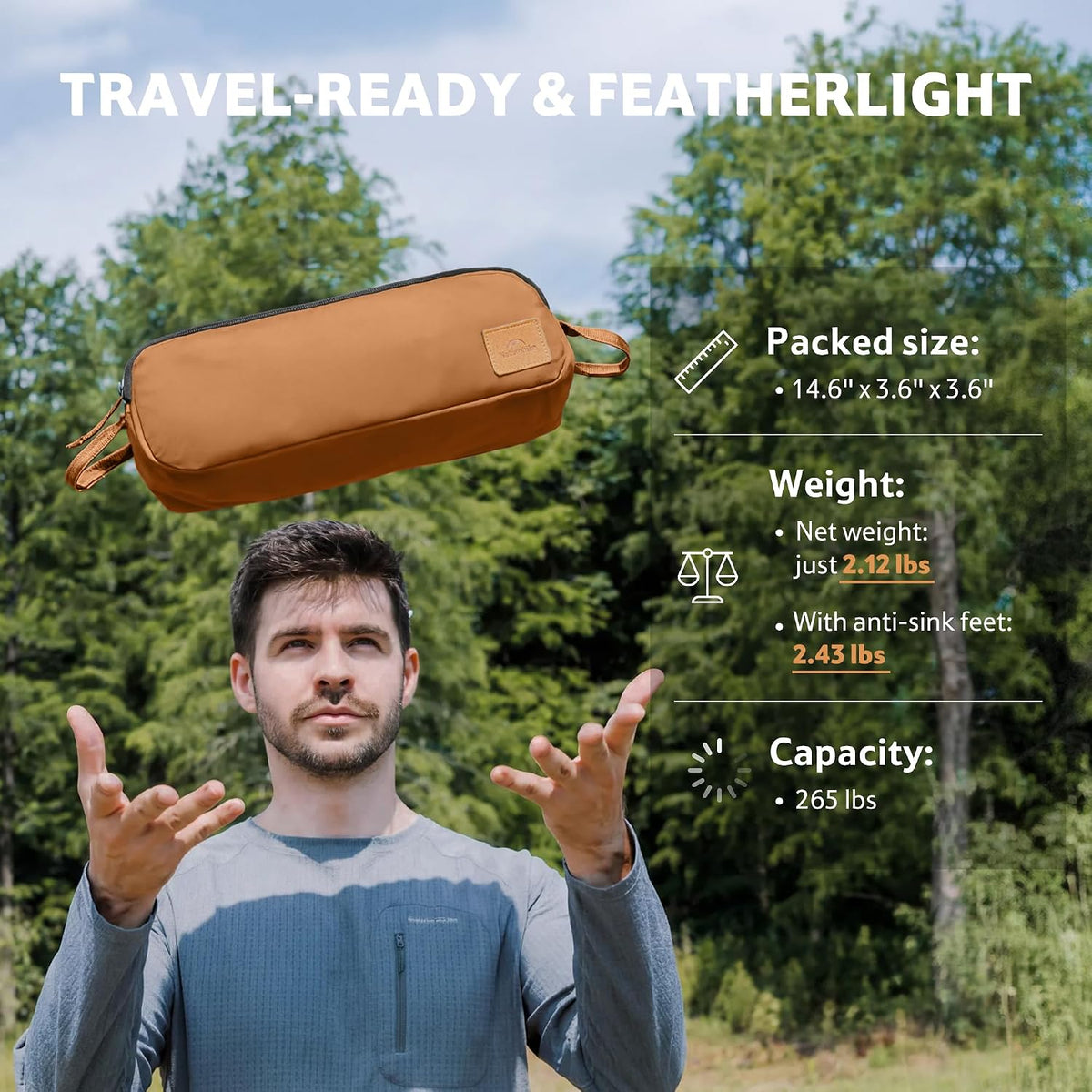 Naturehike YL08 Ultralight Camping Chair — Only 2.12 LBS, Anti-Sinking Feet
