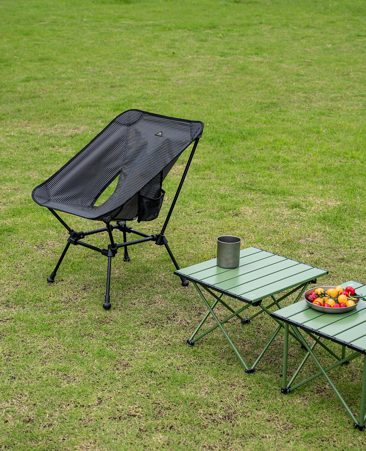 iClimb Ultralight Compact Folding Anti-Sinking Chair, Black