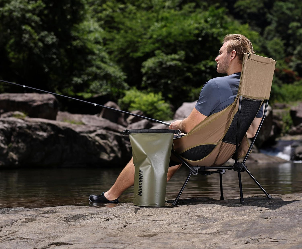 MARCHWAY Lightweight High Back Folding Camping Chair with Head Support