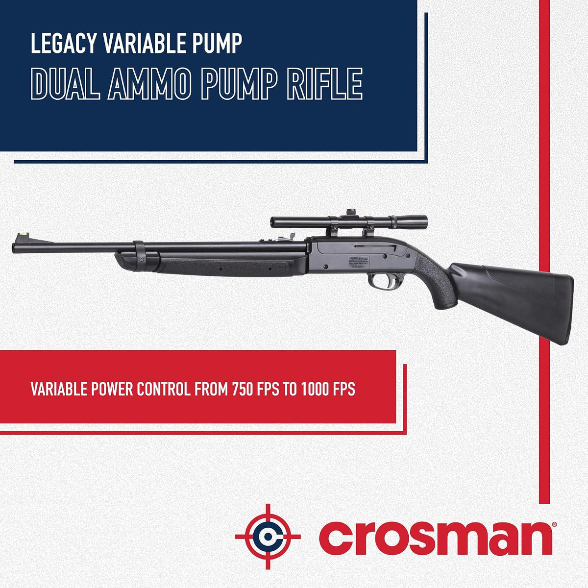 Crosman CLGY1000KT Legacy Variable Pump .177-Caliber Pellet/BB Air Rifle with Scope