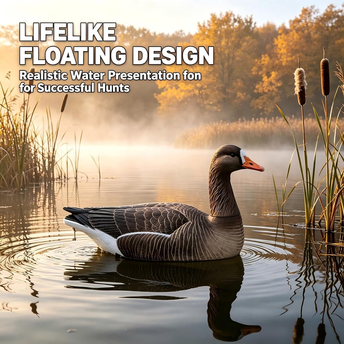 Heerweiyi Goose Decoys Pack of 6, Popular New Material EVA Collapsible Plastic Goose Hunting Decoys, Goose Decoys, Easy to Carry and Use, Cost Effective
