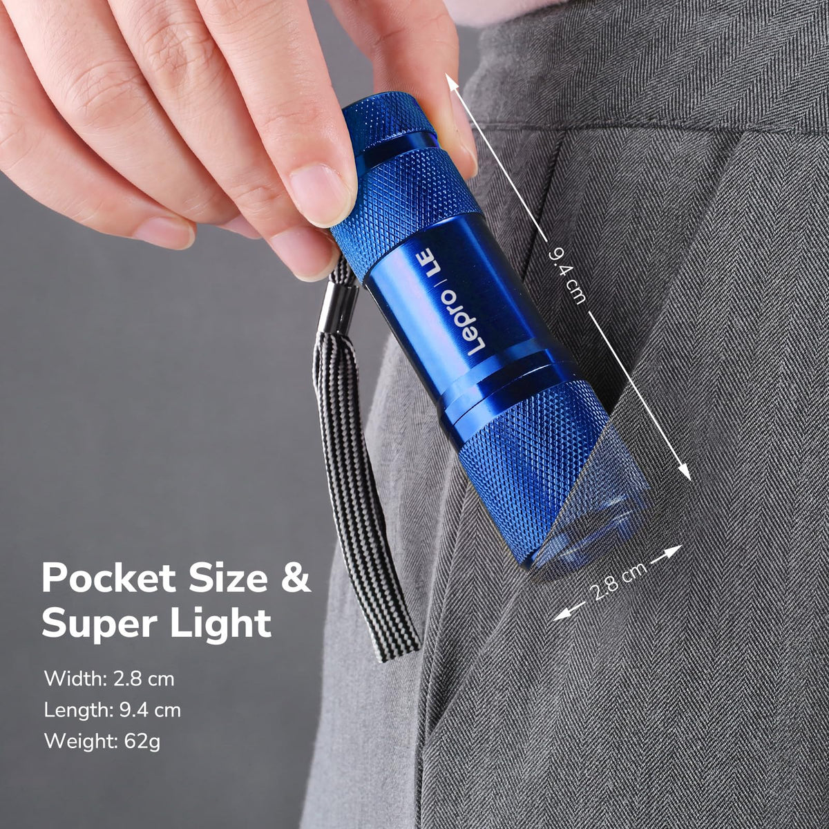 Lepro 395nm UV LED Flashlight, 9 LED Blacklight Detector