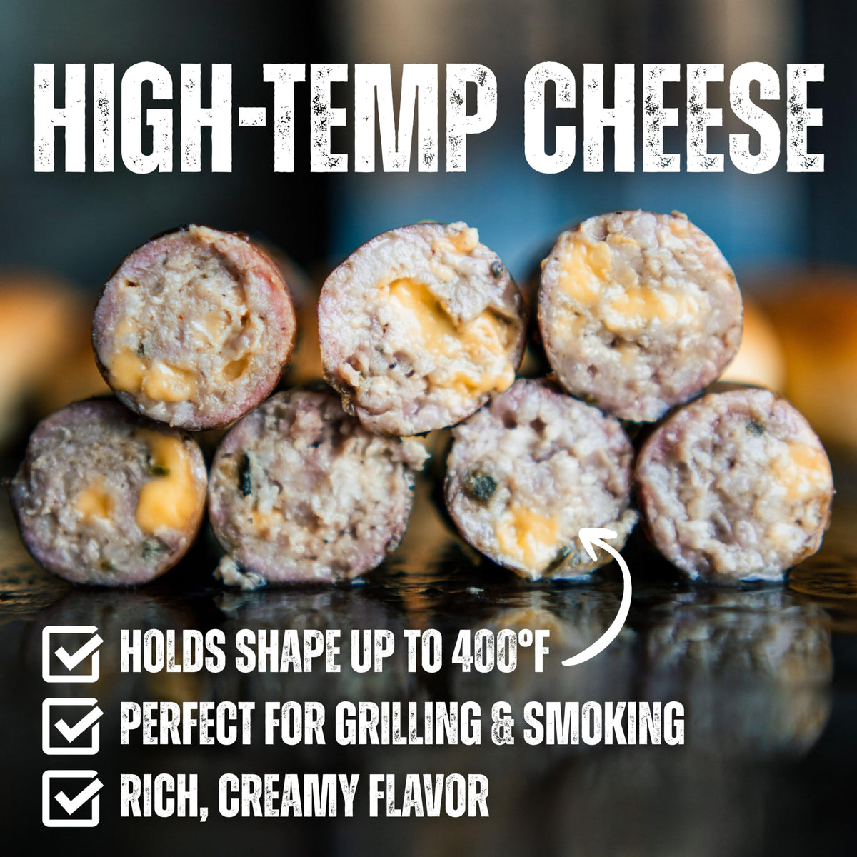 Bearded Butchers High-Temp Cheddar Cheese 2.5 lbs – Shelf-Stable 1/4" Cubes for Up to 25 lbs of Meat, 400°F High-Temperature Cheese – Ideal for Sausage Making, Brats, Snack Sticks, Burgers, and More