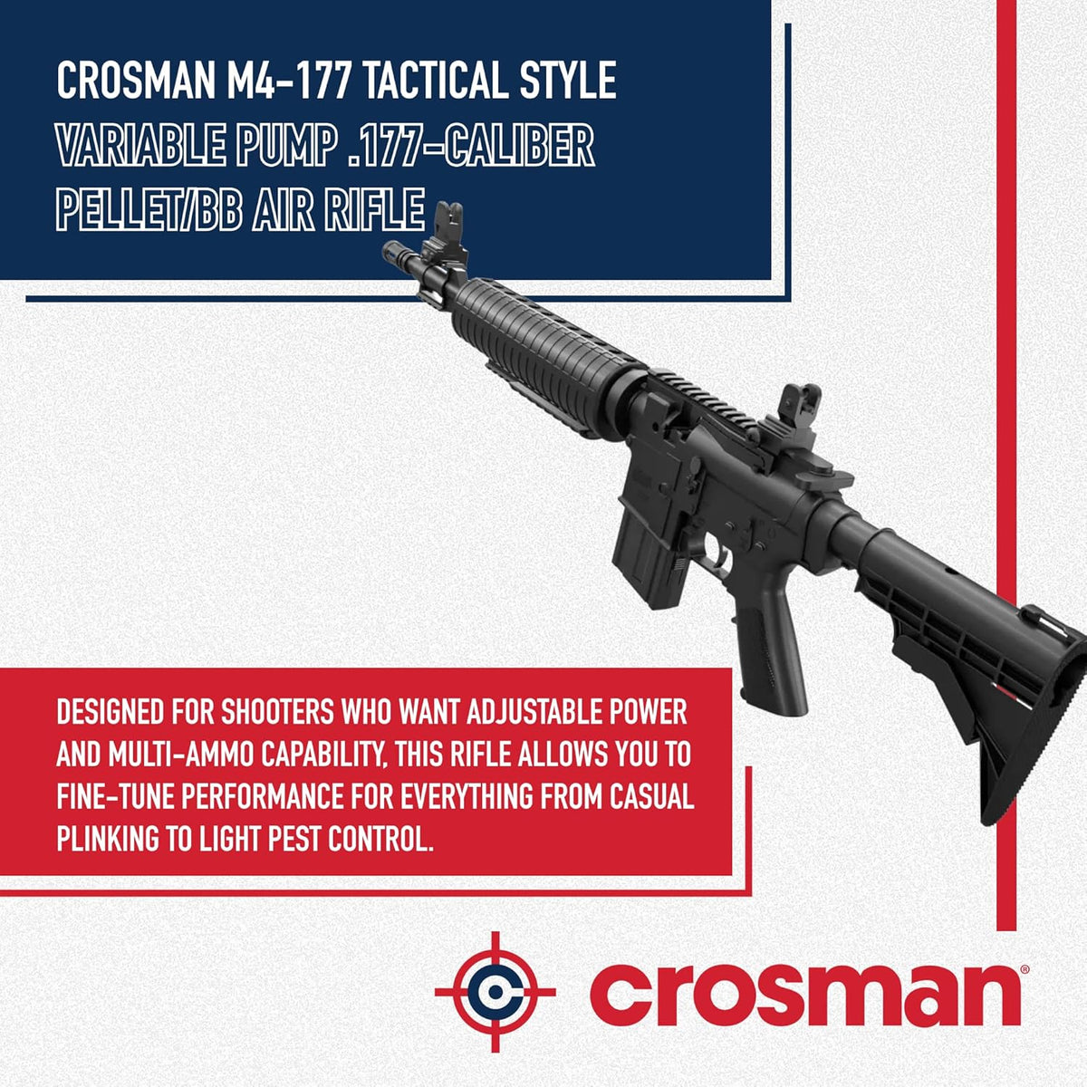 Crosman M4-177 Tactical Style Variable Pump .177-Caliber Pellet/BB Air Rifle Series