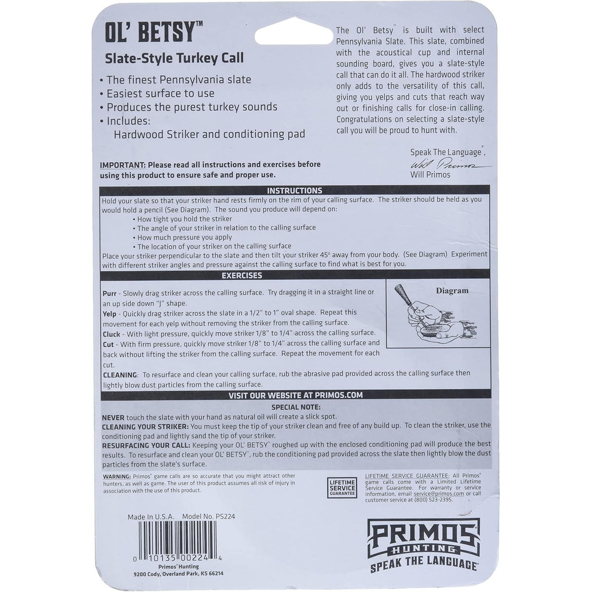 PRIMOSPrimos PS224 Friction Slate Turkey Call