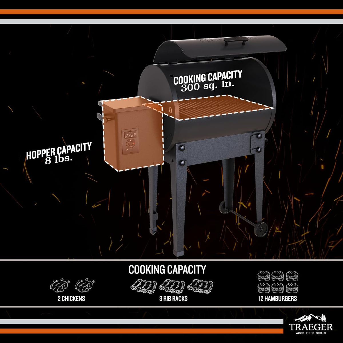 Traeger Tailgater Portable Wood Pellet Grill & Smoker, 300 Sq In