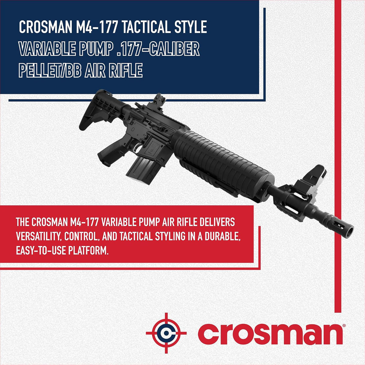 Crosman M4-177 Tactical Style Variable Pump .177-Caliber Pellet/BB Air Rifle Series