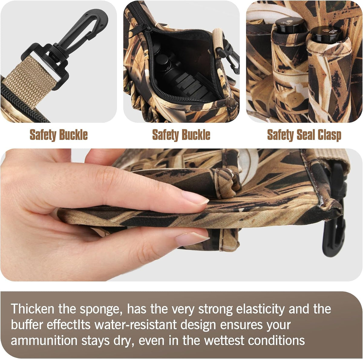 Waders Shell Holder with 24 Loops and 1 Big Pocket, Camo Wader Shell Clip for Hunting