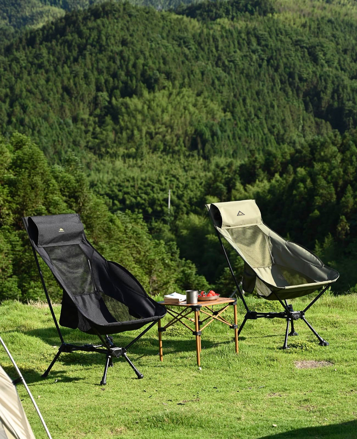 iClimb Ultralight Compact Folding Anti-Sinking Chair, Black