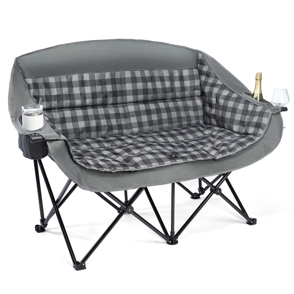 Heated Oversized Camping Chair - Heavy Duty Padded Comfy Warm Outdoor Chair