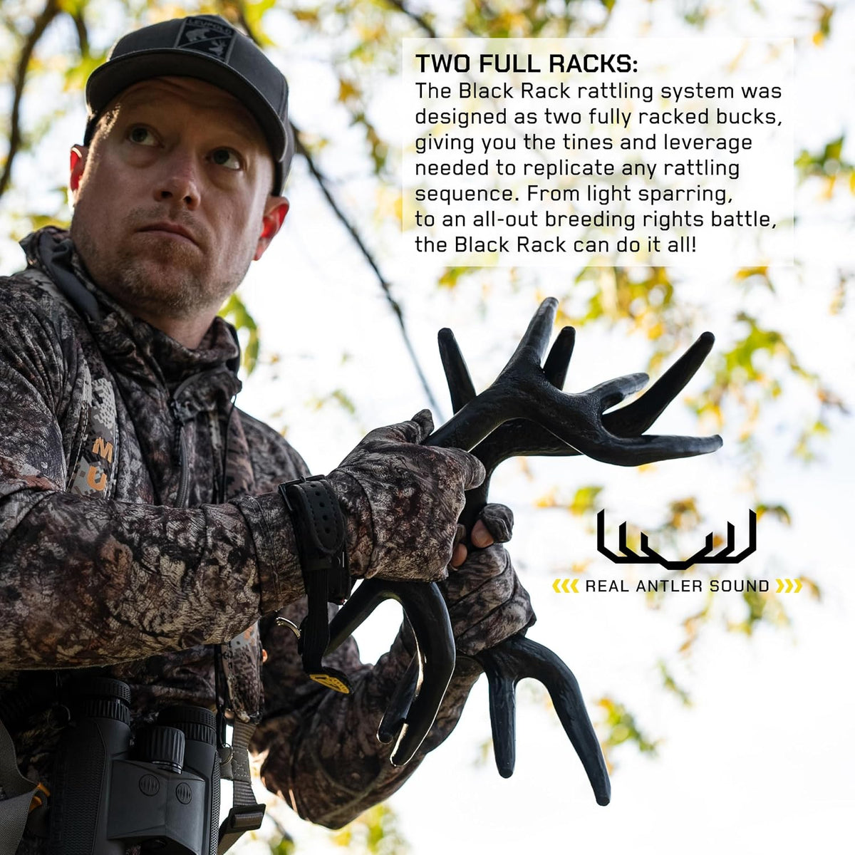Black Rack Rattling System by Illusion | Rattling Antlers | Rattling Horns | Deer Call | Bone-Core Technology