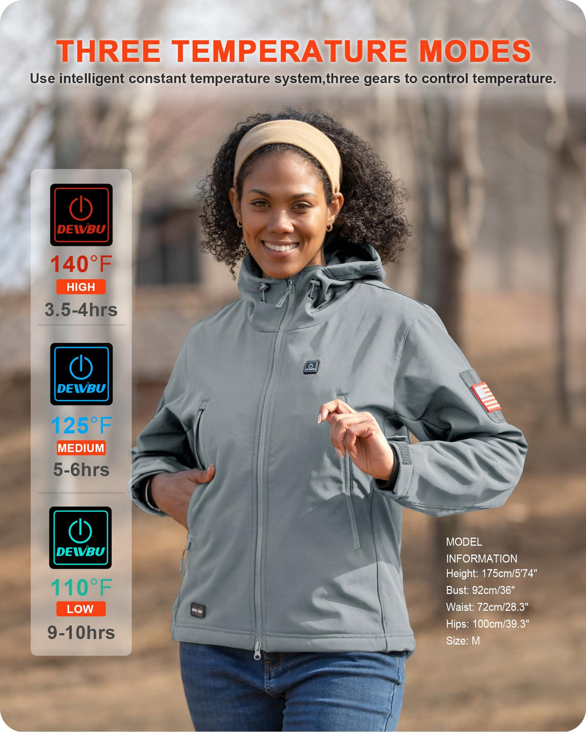 DEWBU Heated Jacket for Women with 12V Battery Pack Winter