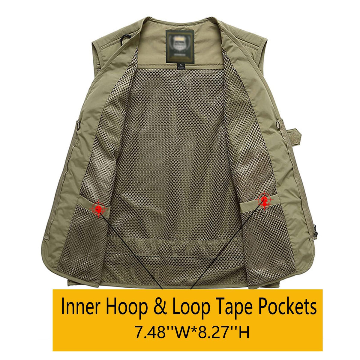 Flygo Men's Casual Lightweight Outdoor Fishing Work Safari Travel Photo Cargo Vest Jacket Multi Pockets